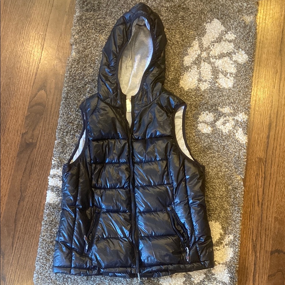 Black Puffer Vest with Hood